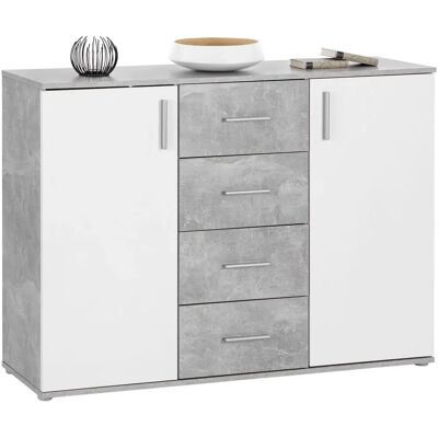 Ina - INA 132/95 - Weiß/Eiche zweifarbig - Chest of drawers Ina - INA 132/95 - Weiß/Eiche zweifarbig - Chest of drawers
