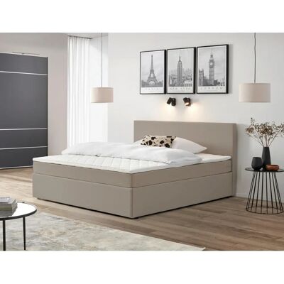 P & B Kontinentales Bett - Sand - 160/200 cm - Textil - Mit Stauraum P & B Kontinentales Bett - Sand - 160/200 cm - Textil - Mit Stauraum