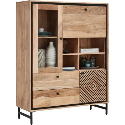 Ambia Home - VYSOKÁ KOMODA - Akácia - Fekete - Komód Ambia Home - VYSOKÁ KOMODA - Akácia - Fekete - Komód