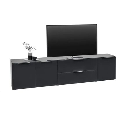 Voleo - TV-SZEKRÉNY 225/54/42 cm - magasfényű antracit - TV-szekrény Voleo - TV-SZEKRÉNY 225/54/42 cm - magasfényű antracit - TV-szekrény