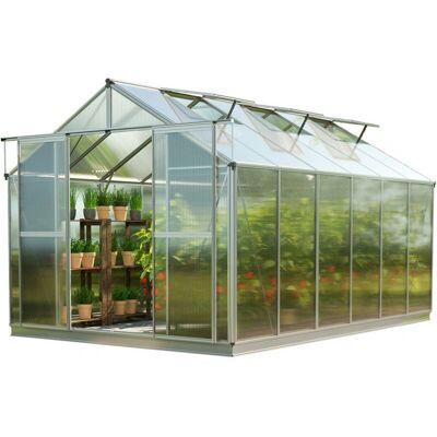 GFP Greenhouse 225x384cm - Twin-wall Polycarbonate - Year-Round Use GFP Greenhouse 225x384cm - Twin-wall Polycarbonate - Year-Round Use