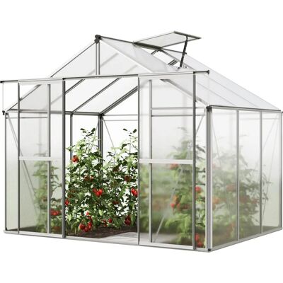 Modèle GFP - Serre - Aluminium, 256x192 cm, Plaques de polycarbonate - Publicité Modèle GFP - Serre - Aluminium, 256x192 cm, Plaques de polycarbonate - Publicité