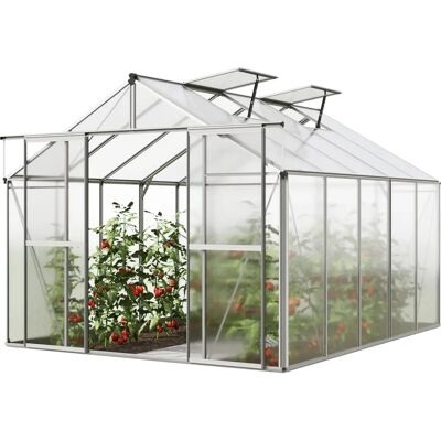 GFPCARPASOL Greenhouse - Twin-wall Polycarbonate - Aluminum Frame - 2.56x3.17m - Greenhouse GFPCARPASOL Greenhouse - Twin-wall Polycarbonate - Aluminum Frame - 2.56x3.17m - Greenhouse