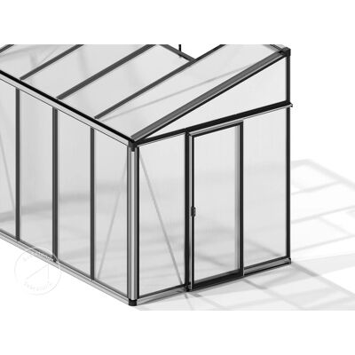 GFP - Anlehn-Gartenhaus - 199x194 cm - Aluminium - 16 mm Polycarbonat - Anthrazit GFP - Anlehn-Gartenhaus - 199x194 cm - Aluminium - 16 mm Polycarbonat - Anthrazit