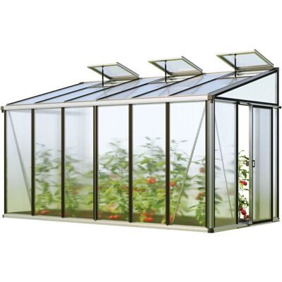 GFP Aluminium Anlehn-Gewächshaus - 388x194 cm - Polycarbonat GFP Aluminium Anlehn-Gewächshaus - 388x194 cm - Polycarbonat