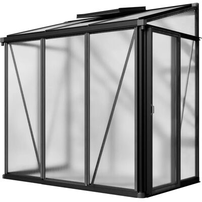 GFP - 137x132 cm Lean-to Greenhouse - Aluminum, Polycarbonate Panels, UV-Resistant - Greenhouse GFP - 137x132 cm Lean-to Greenhouse - Aluminum, Polycarbonate Panels, UV-Resistant - Greenhouse