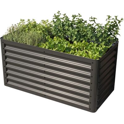 PRIMEYARD Steel Raised Garden Bed - Anthracite Grey - 120x60x60 cm PRIMEYARD Steel Raised Garden Bed - Anthracite Grey - 120x60x60 cm