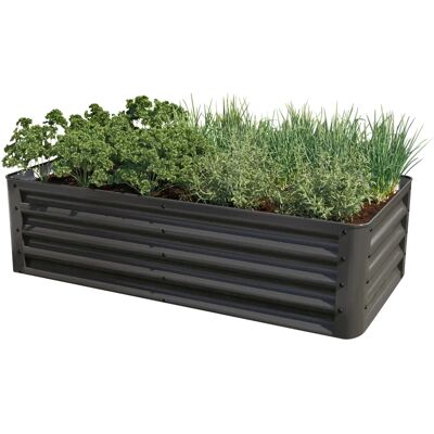 Primeyard 120x60x35cm Acél Magasított Kertágy - Tartós és Időjárásálló Primeyard 120x60x35cm Acél Magasított Kertágy - Tartós és Időjárásálló