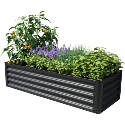 PRIMEYARD Acél magastartó kertészkert - Antracit - 150x60x35cm PRIMEYARD Acél magastartó kertészkert - Antracit - 150x60x35cm