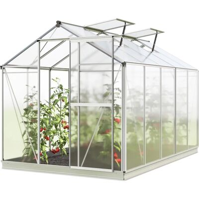 GFP Aluminum Greenhouse Jasmin 192x317cm with auto window & foundation set GFP Aluminum Greenhouse Jasmin 192x317cm with auto window & foundation set