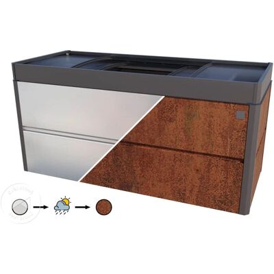 PRIMEYARD Corten Steel Raised Garden Bed - Cold Frame - 200x85x77cm PRIMEYARD Corten Steel Raised Garden Bed - Cold Frame - 200x85x77cm