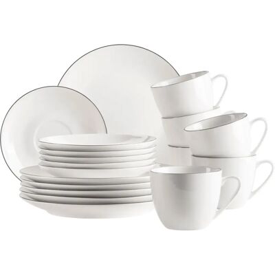 Mäser Felise Service à Café - Porcelaine, Noir-Blanc, 18 pcs Mäser Felise Service à Café - Porcelaine, Noir-Blanc, 18 pcs