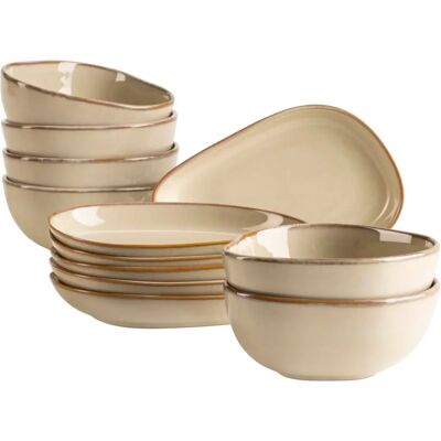 MÄSER Cordelia Set de Service - Formes Organiques, 12 pièces MÄSER Cordelia Set de Service - Formes Organiques, 12 pièces