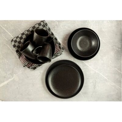 Mäser Essential Schwarzes 12-teiliges Steinzeug Geschirr-Set - Geschirr-Set Mäser Essential Schwarzes 12-teiliges Steinzeug Geschirr-Set - Geschirr-Set