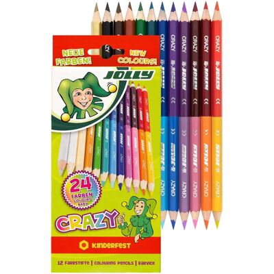 Crayons Superstick Crazy de JOLLY - 24 Couleurs, Sécurisés pour enfants Crayons Superstick Crazy de JOLLY - 24 Couleurs, Sécurisés pour enfants
