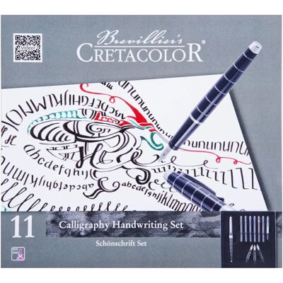 Zestaw kaligrafii Brevillier's Cretacolor - 3 końcówki, Tusz, Etui Zestaw kaligrafii Brevillier's Cretacolor - 3 końcówki, Tusz, Etui