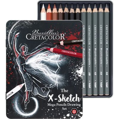 Cretacolor X-Sketch Mega - Skisspennor set - 12 st Cretacolor X-Sketch Mega - Skisspennor set - 12 st