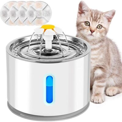 Readcly - 2.4L - Acero inoxidable - Bomba silenciosa - Fuente de agua para mascotas Readcly - 2.4L - Acero inoxidable - Bomba silenciosa - Fuente de agua para mascotas