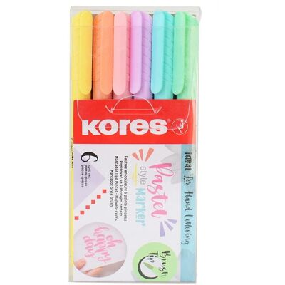 Set de Marqueurs Pastel Kores - 6 pièces Set de Marqueurs Pastel Kores - 6 pièces