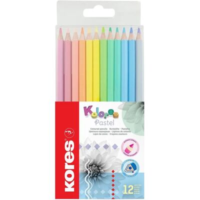 Kores Dreieckige Pastellfarbige Buntstifte - 12er Pack - Hochwertig & Lebhaft Kores Dreieckige Pastellfarbige Buntstifte - 12er Pack - Hochwertig & Lebhaft