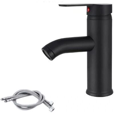 Linghhang - Grifo de lavabo cuadrado negro - Acero inoxidable Linghhang - Grifo de lavabo cuadrado negro - Acero inoxidable