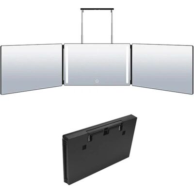 LINGHHANG - 360° LED Triple Mirror - Height 0-21in - Foldable - Mirror LINGHHANG - 360° LED Triple Mirror - Height 0-21in - Foldable - Mirror