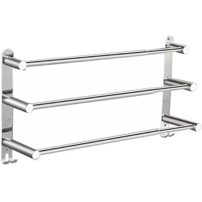 Linghhang - Retractable Towel Rack 43-75 cm - Stainless Steel - Wall Mounted Linghhang - Retractable Towel Rack 43-75 cm - Stainless Steel - Wall Mounted