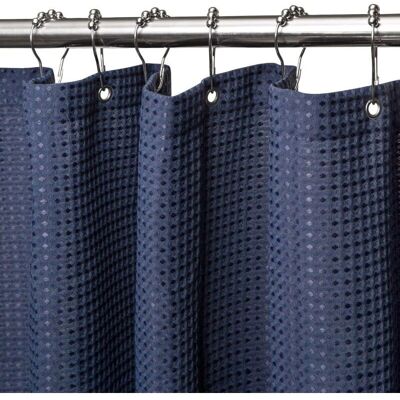 Linghhang - WAFFLE 182x182 - Azul Oscuro - Cortina de Ducha Linghhang - WAFFLE 182x182 - Azul Oscuro - Cortina de Ducha