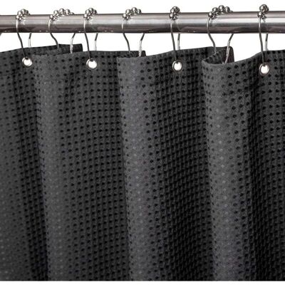 Linghhang - WAFFLE - Negro - 182x182 cm - Cortina de ducha Linghhang - WAFFLE - Negro - 182x182 cm - Cortina de ducha