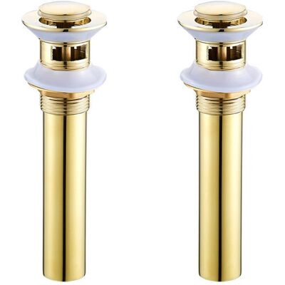 LINGHHANG - Gold-toned pop-up overflow drain - Finish: Gold - Overflow - Pop-up - Drain stopper LINGHHANG - Gold-toned pop-up overflow drain - Finish: Gold - Overflow - Pop-up - Drain stopper