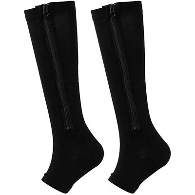 Sztxj Black Compression Socks - Knee-High Varicose Veins Open-Toed Socks Sztxj Black Compression Socks - Knee-High Varicose Veins Open-Toed Socks