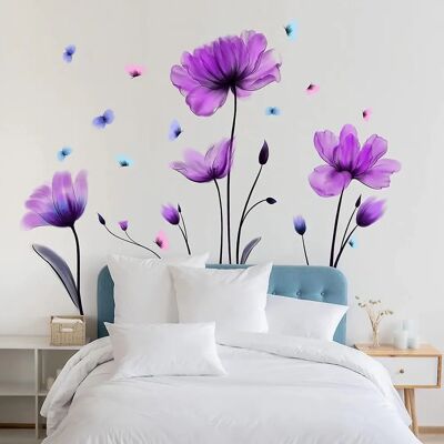 Sztxj Purple Flower Wall Stickers - Removable Self-Adhesive Decals for Bedroom Sztxj Purple Flower Wall Stickers - Removable Self-Adhesive Decals for Bedroom