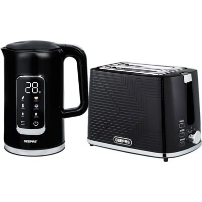 Geepas 1.7L Digital Electric Kettle & 2 Slice Bread Toaster - 1.7L - 2-Slice - 900W - Kettle & Toaster Combo Geepas 1.7L Digital Electric Kettle & 2 Slice Bread Toaster - 1.7L - 2-Slice - 900W - Kettle & Toaster Combo