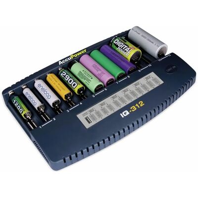 AccuPower IQ312 Laddare - Universell för NiCd, NiMH, Li-ion baterier AccuPower IQ312 Laddare - Universell för NiCd, NiMH, Li-ion baterier