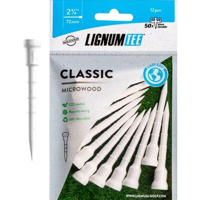 Lignum Hvite Plasttees 72mm Pakke med 12 Lignum Hvite Plasttees 72mm Pakke med 12