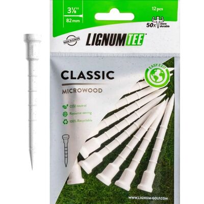 Lignum Tee de Golf 82mm - Blanc - Système de bagues ergonomique Lignum Tee de Golf 82mm - Blanc - Système de bagues ergonomique