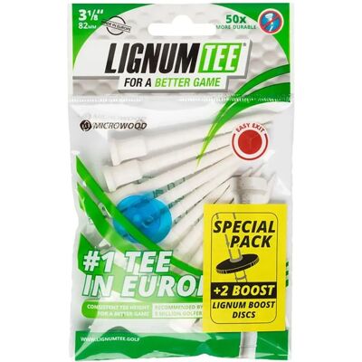Tee de golf écologique blanc Lignum 82mm 10 pièces Tee de golf écologique blanc Lignum 82mm 10 pièces