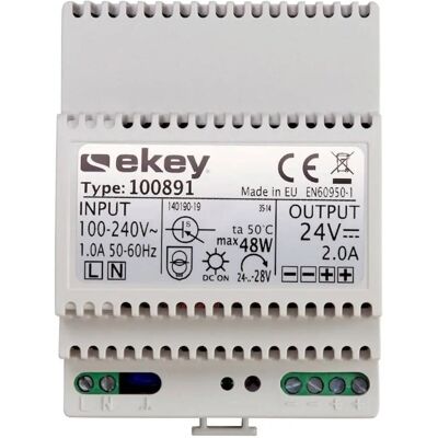 Ekey Voeding 100891 - 230VAC naar 24V DC, 2A - Voeding Ekey Voeding 100891 - 230VAC naar 24V DC, 2A - Voeding
