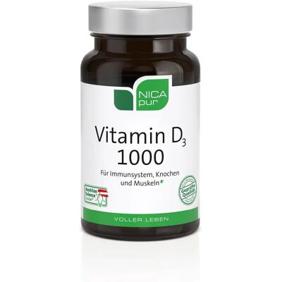 NICApur Vitamin D3 1000 Kapseln - Vitamin D Ergänzung NICApur Vitamin D3 1000 Kapseln - Vitamin D Ergänzung