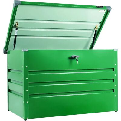 Cassapanca da giardino in metallo Zipper - Verde - 400L - 100x61x62cm Cassapanca da giardino in metallo Zipper - Verde - 400L - 100x61x62cm
