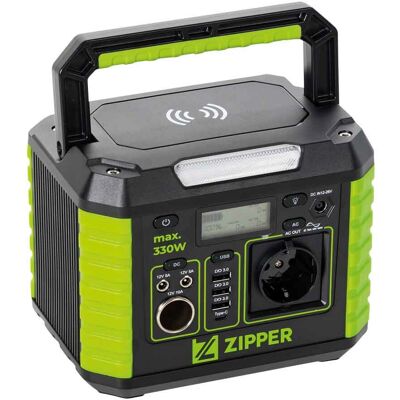 Zipper ZI-PS330 Tragbare Powerstation - 288Wh, Grün-Schwarz Zipper ZI-PS330 Tragbare Powerstation - 288Wh, Grün-Schwarz