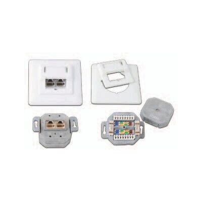 Prise réseau Wirewin - 2 ports, Catégorie 5e blindée, Blanc Prise réseau Wirewin - 2 ports, Catégorie 5e blindée, Blanc