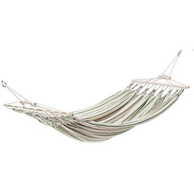CHICO - Doppelhängematte Baumwolle - Beige-Vert - 350x190 cm - hamac - Publicité CHICO - Doppelhängematte Baumwolle - Beige-Vert - 350x190 cm - hamac - Publicité
