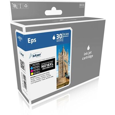 Astar Mehrfachpack Tintenpatronen - Schwarz, Cyan, Magenta, Gelb - Für Epson XP-30 Astar Mehrfachpack Tintenpatronen - Schwarz, Cyan, Magenta, Gelb - Für Epson XP-30