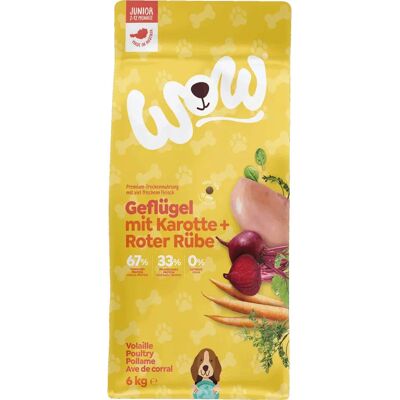 WOW.Hund WDJ6000PO Trockenfutter - 6kg Junior Geflügel & Rote Rübe WOW.Hund WDJ6000PO Trockenfutter - 6kg Junior Geflügel & Rote Rübe