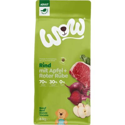 Comida para perros WOW Pet WDA6000BE - Manzana, Res, Remolacha - 6kg Comida para perros WOW Pet WDA6000BE - Manzana, Res, Remolacha - 6kg