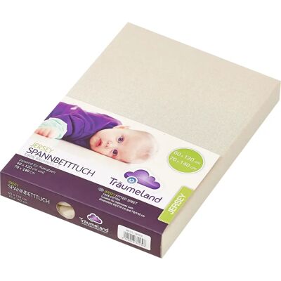 TRÄUMELAND Beige Jersey Fitted Sheet - Mattress up to 15cm TRÄUMELAND Beige Jersey Fitted Sheet - Mattress up to 15cm