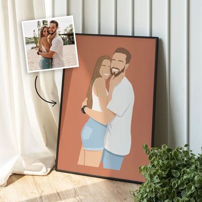 troppotogo - Poster Illustation dessinée à la main avec 5 personnes - Personalisable - Cadeau - Poster - Publicité troppotogo - Poster Illustation dessinée à la main avec 5 personnes - Personalisable - Cadeau - Poster - Publicité