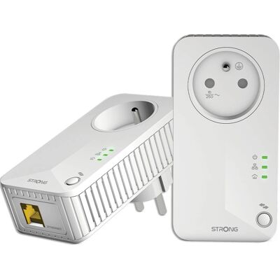 Adaptateur PowerLine Strong POWERL600DUOFR - 600 Mbit/s, Blanc Adaptateur PowerLine Strong POWERL600DUOFR - 600 Mbit/s, Blanc