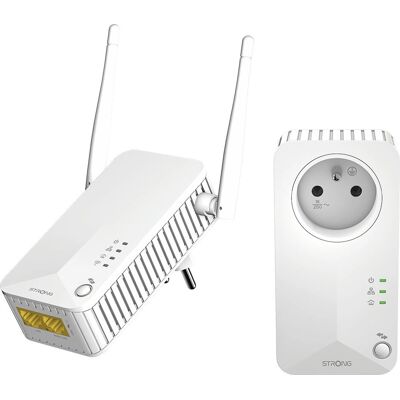 Adaptateur réseau PowerLine Strong POWERLWF600DUOFR - Powerline & Wi-Fi - 600 Mbit/s - Publicité Adaptateur réseau PowerLine Strong POWERLWF600DUOFR - Powerline & Wi-Fi - 600 Mbit/s - Publicité